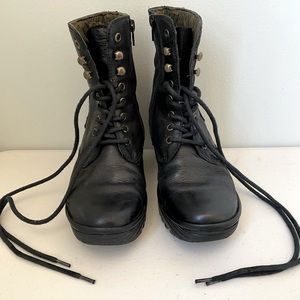 Fly London wedge combat boot